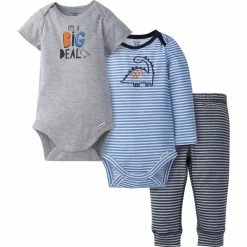 Gerber® BabyPreemie - 24M 3-Piece Baby Boys Dino-Mite Onesies® Bodysuits & Pants Set