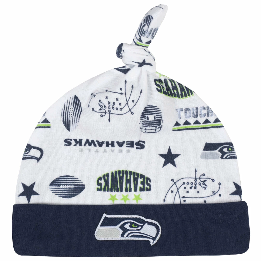 Flash Sale ๐ NFL Seattle Seahawks 3-Piece Baby Boys Bodysuit, Sleep 'N Play, And Cap Set BabyPreemie - 24M ๐ 4 NFL Seattle Seahawks 3-Piece Baby Boys Bodysuit, Sleep 'N Play, And Cap Set BabyPreemie - 24M