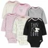 Gerber® BabyPreemie - 24M 6-Pack Baby Girls Bunny Long Sleeve Onesies® Bodysuits