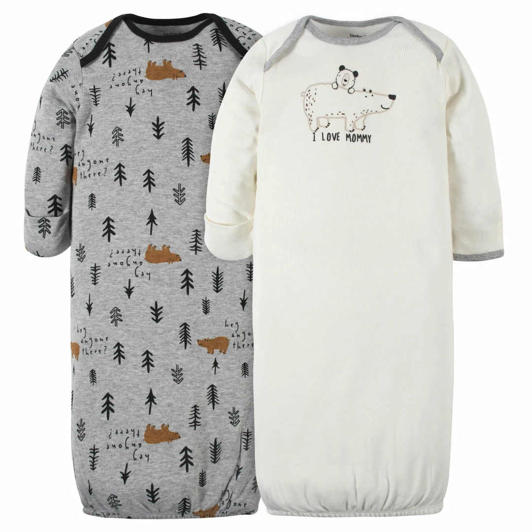 Hot Sale 😉 Gerber® 16-Piece Baby Boys Bear Gown, Mitten, Cap, & Sock Set 🎁 2 Gerber® 16-Piece Baby Boys Bear Gown, Mitten, Cap, & Sock Set