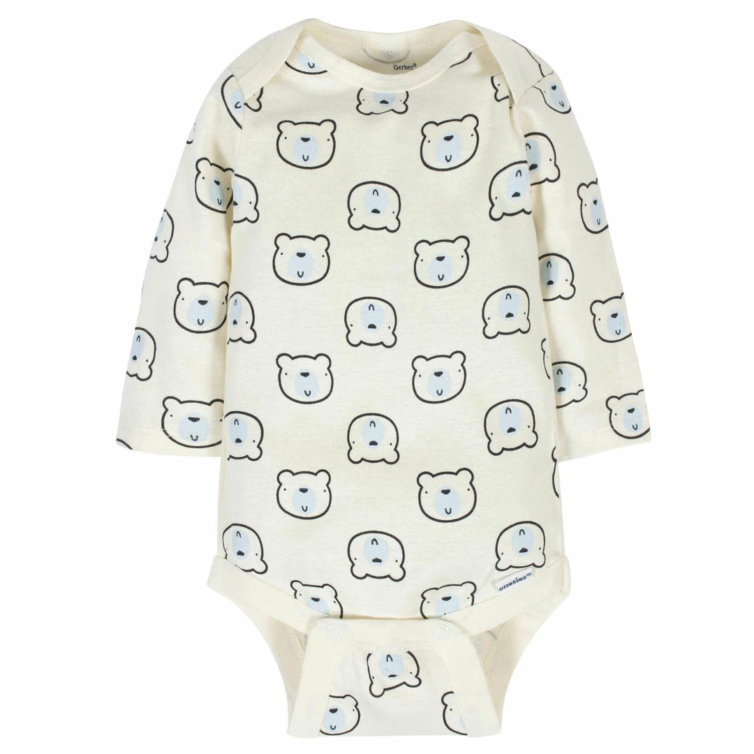 Coupon 👏 Gerber® 6-Pack Baby Boys Bear Long Sleeve Onesies® Bodysuits ✨ 4 Gerber® 6-Pack Baby Boys Bear Long Sleeve Onesies® Bodysuits