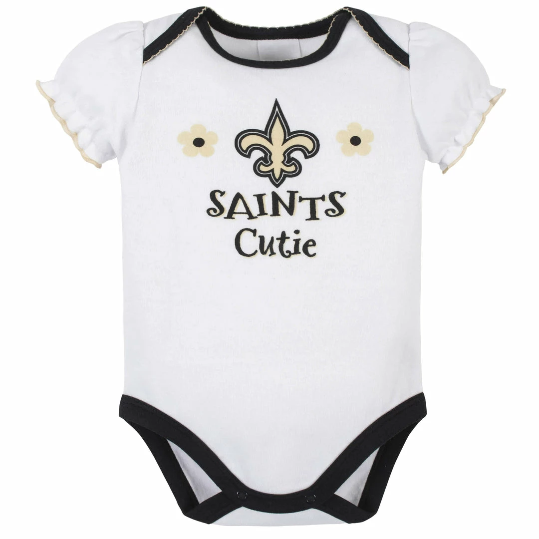 Cheapest โ NFL New Orleans Saints Baby ๐ง Girls Short Sleeve Bodysuits BabyPreemie - 24M ๐ 2 NFL New Orleans Saints Baby Girls Short Sleeve Bodysuits BabyPreemie - 24M