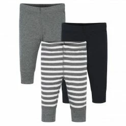Gerber® 3-Pack Baby Neutral Stripe, Gray, & Black Pants