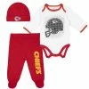 NFL Kansas City Chiefs 3-Piece Baby Boys Bodysuit, Pant, And Cap Set