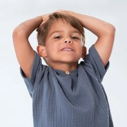 Gerber® Kids Infant & Toddler Neutral Slate Blue Gauze Hoodie