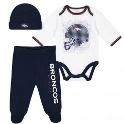 NFL BabyPreemie - 24M Denver Broncos 3-Piece Baby Boys Bodysuit, Pant, And Cap Set