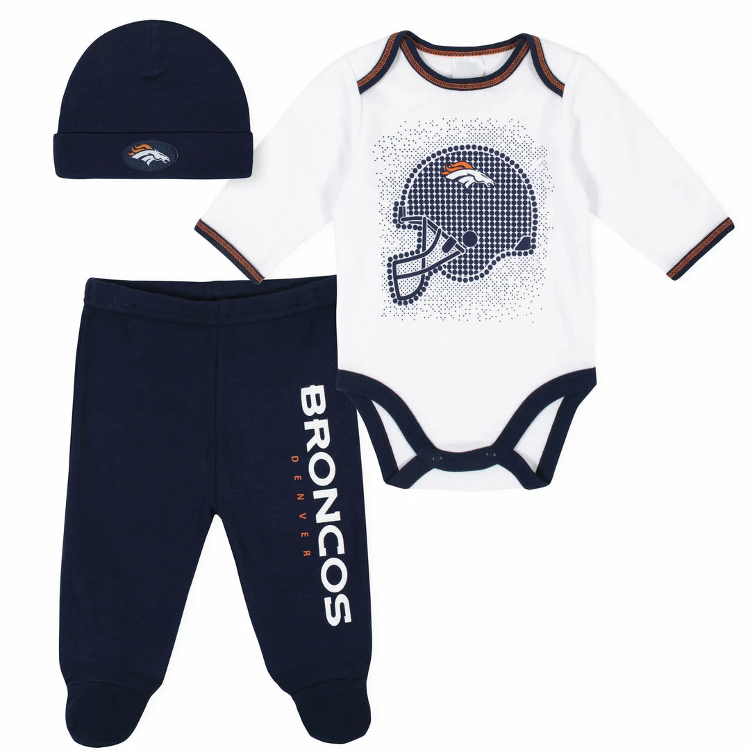 Wholesale ๐ NFL BabyPreemie - 24M Denver Broncos 3-Piece Baby Boys Bodysuit, Pant, And Cap Set ๐ 1 NFL BabyPreemie - 24M Denver Broncos 3-Piece Baby Boys Bodysuit, Pant, And Cap Set