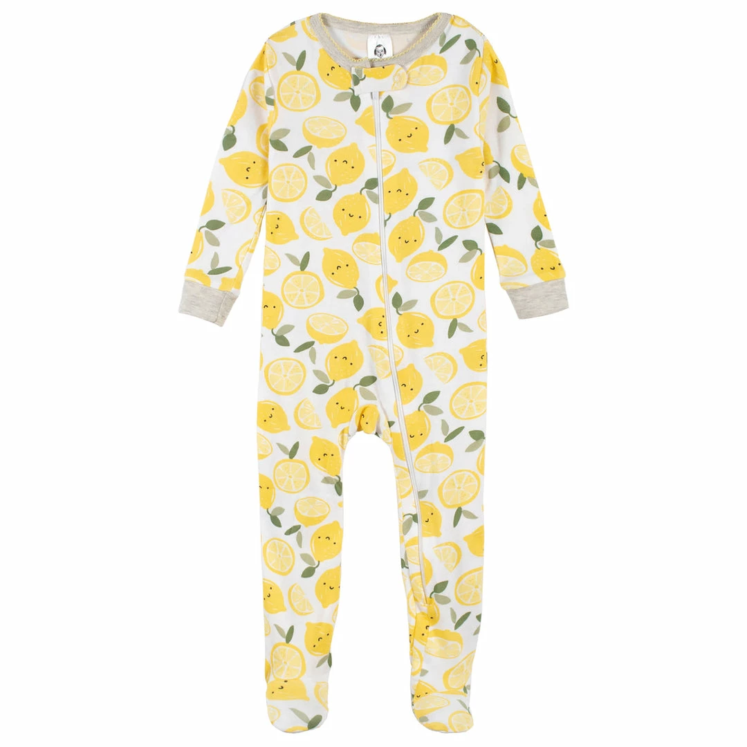 Cheapest 🛒 Gerber® See What's New 2-Pack Baby & Toddler 👧 Girls Lemon Squeeze Snug Fit Footed Cotton Pajamas 👏 6 Gerber® See What's New 2-Pack Baby & Toddler Girls Lemon Squeeze Snug Fit Footed Cotton Pajamas