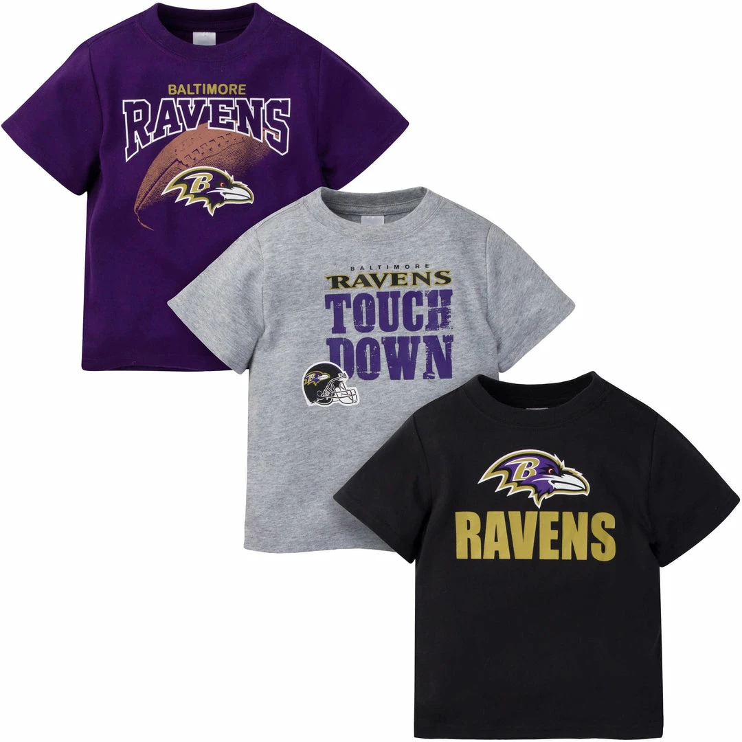 Buy ๐ NFL 3-Pack Baby & Toddler Boys Ravens Short Sleeve ๐ Shirts BabyPreemie - 24M ๐ 1 NFL 3-Pack Baby & Toddler Boys Ravens Short Sleeve Shirts BabyPreemie - 24M