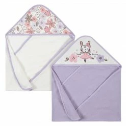 Gerber® 2-Pack Baby Girls Bunny Ballerina Hooded Towels Bath