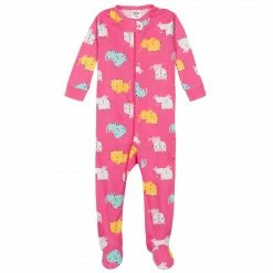 Gerber® 4-Pack Baby & Toddler Girls Unicorns & Cats Snug Fit Footed Cotton Pajamas