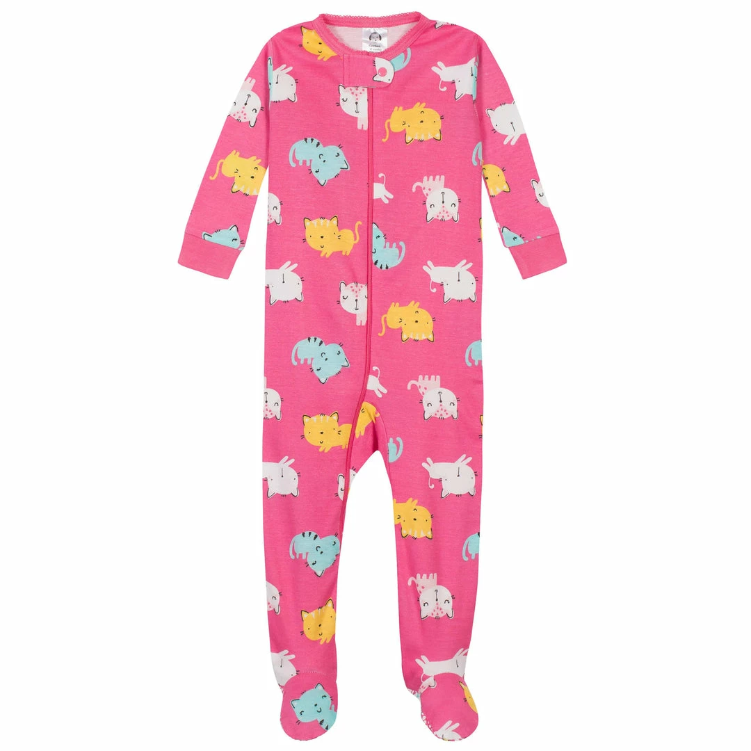 Discount 🤩 Gerber® 4-Pack Baby & Toddler 👧 Girls Unicorns & Cats Snug Fit Footed Cotton Pajamas 🛒 2 Gerber® 4-Pack Baby & Toddler Girls Unicorns & Cats Snug Fit Footed Cotton Pajamas