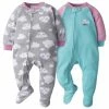 Gerber® 2-Pack Baby & Toddler Girls Dreaming Fleece Pajamas BabyPreemie - 24M