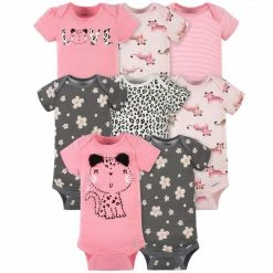 Gerber® 8-Pack Baby Girls Leopard Short Sleeve Onesies® Bodysuits BabyPreemie - 24M