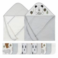Gerber® 12-Piece Boys Bear Hooded Towel & Washcloth Set Bath