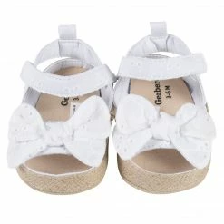 Wholesale 🛒 Gerber® See What's New Baby 👧 Girls White Eyelet Espadrille 🩴 Sandal 🥰 8 Gerber® See What's New Baby Girls White Eyelet Espadrille Sandal